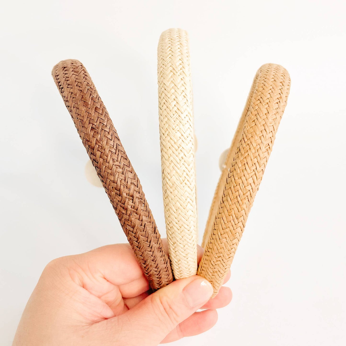 Adorro Skinny Natural Rattan Straw Headband