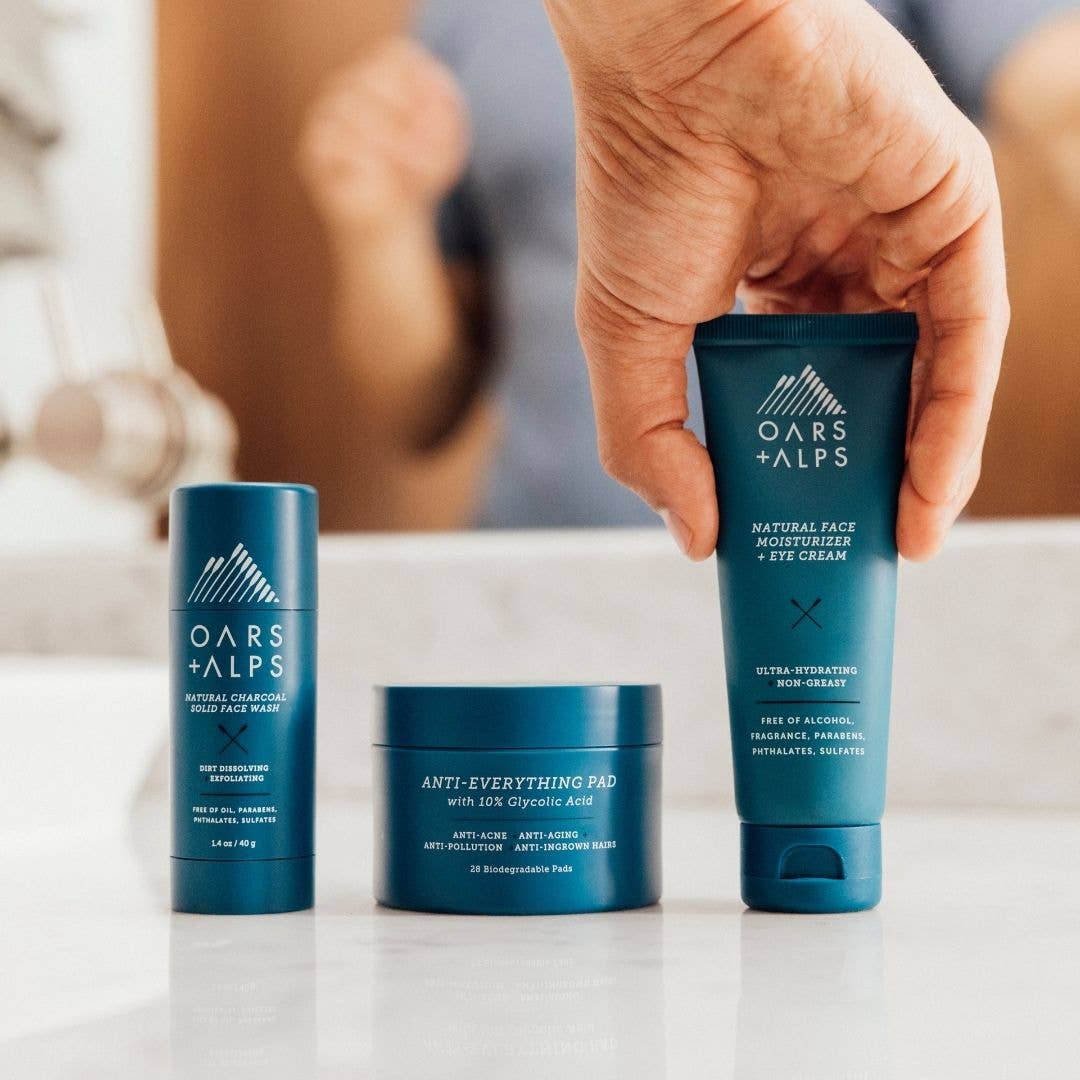 Oars + Alps Men’s Exfoliating Face Wipes, Glycolic & Salicylic Acid Pads