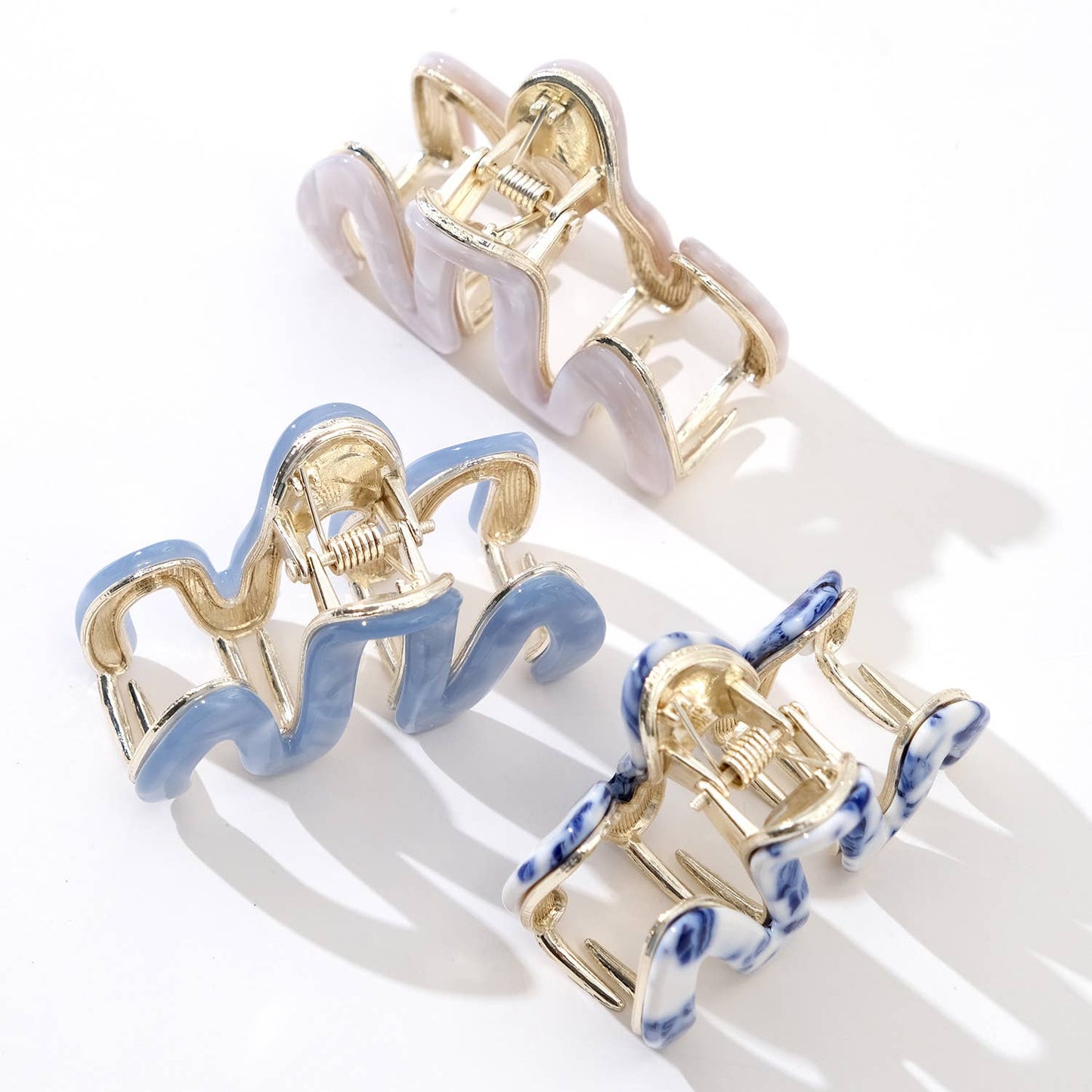 Willow Mini Coastal Squiggle Metal Claw Clip - Mini: Assorted