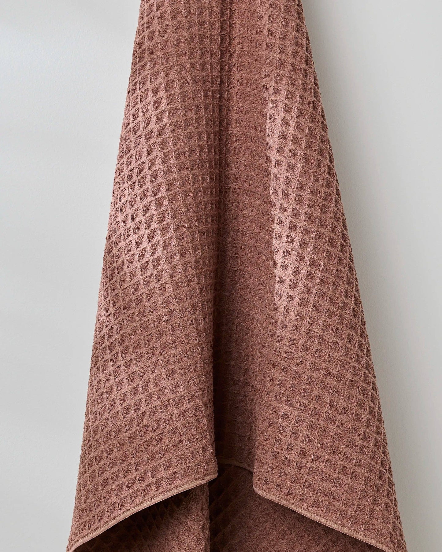 Geometry Dusty Rose Waffle Bath Towel