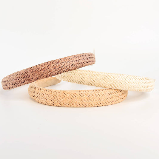Adorro Skinny Natural Rattan Straw Headband