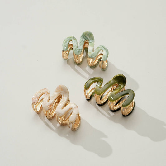 Willow Mini Garden Squiggle Metal Claw Clip - Mini: Assorted