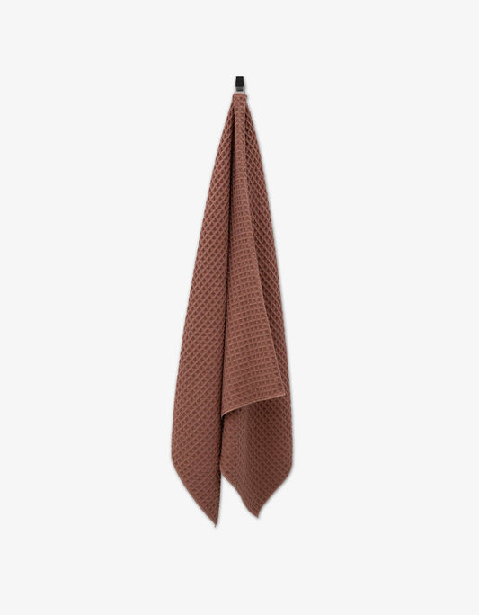 Geometry Dusty Rose Waffle Bath Towel
