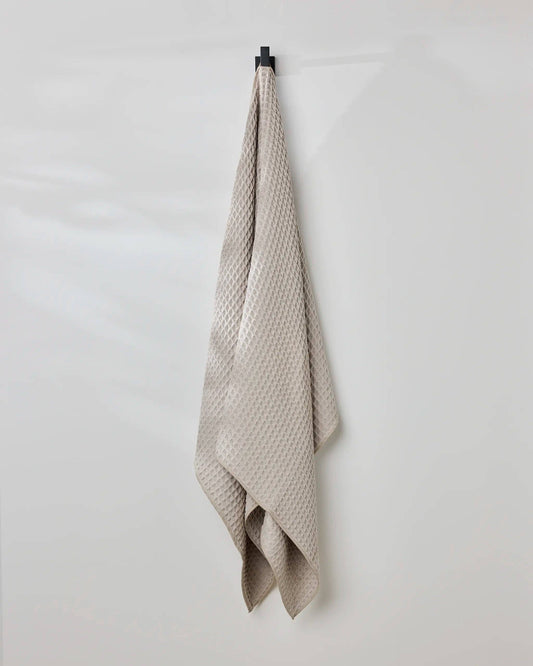 Geometry Taupe Waffle Bath Towel