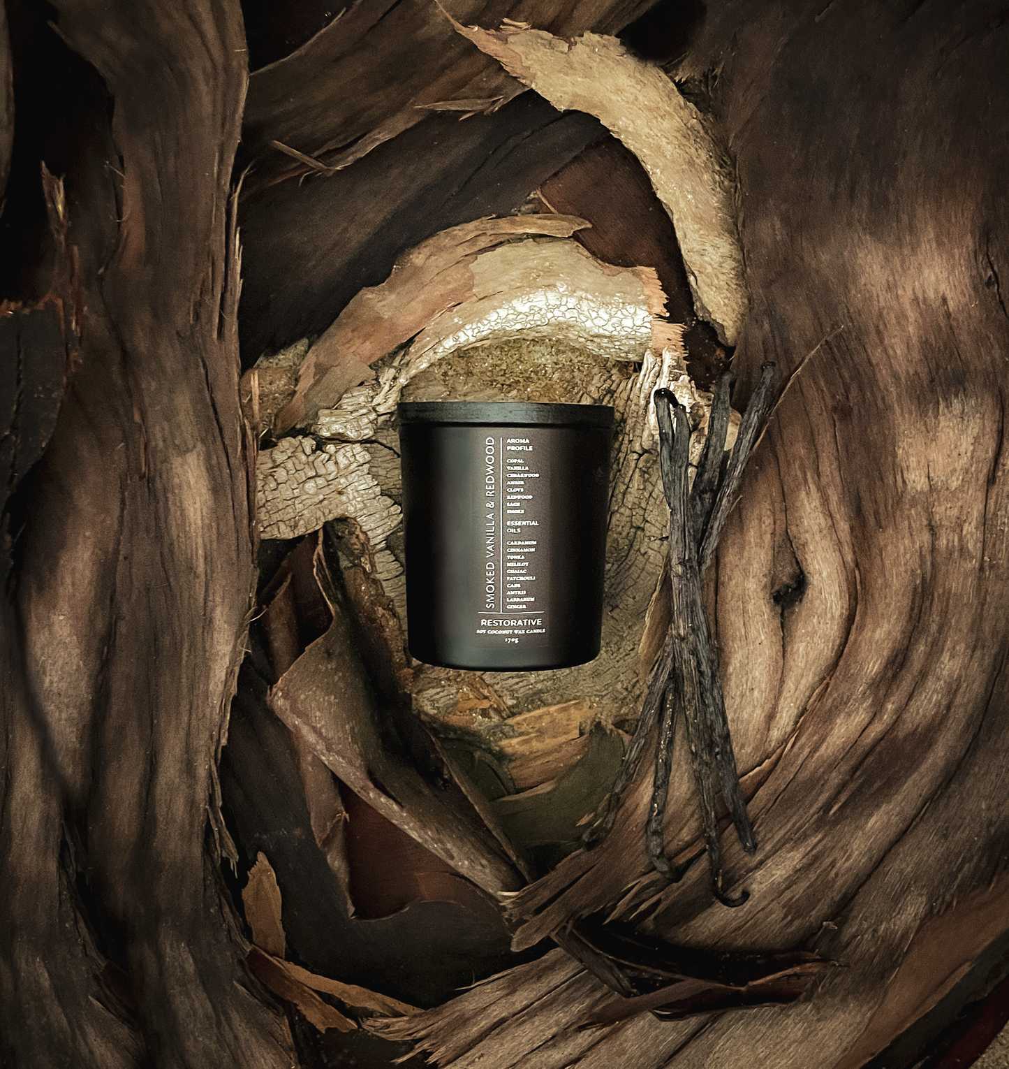 Fablerune Candle - Smoked Vanilla & Redwood - 8 oz