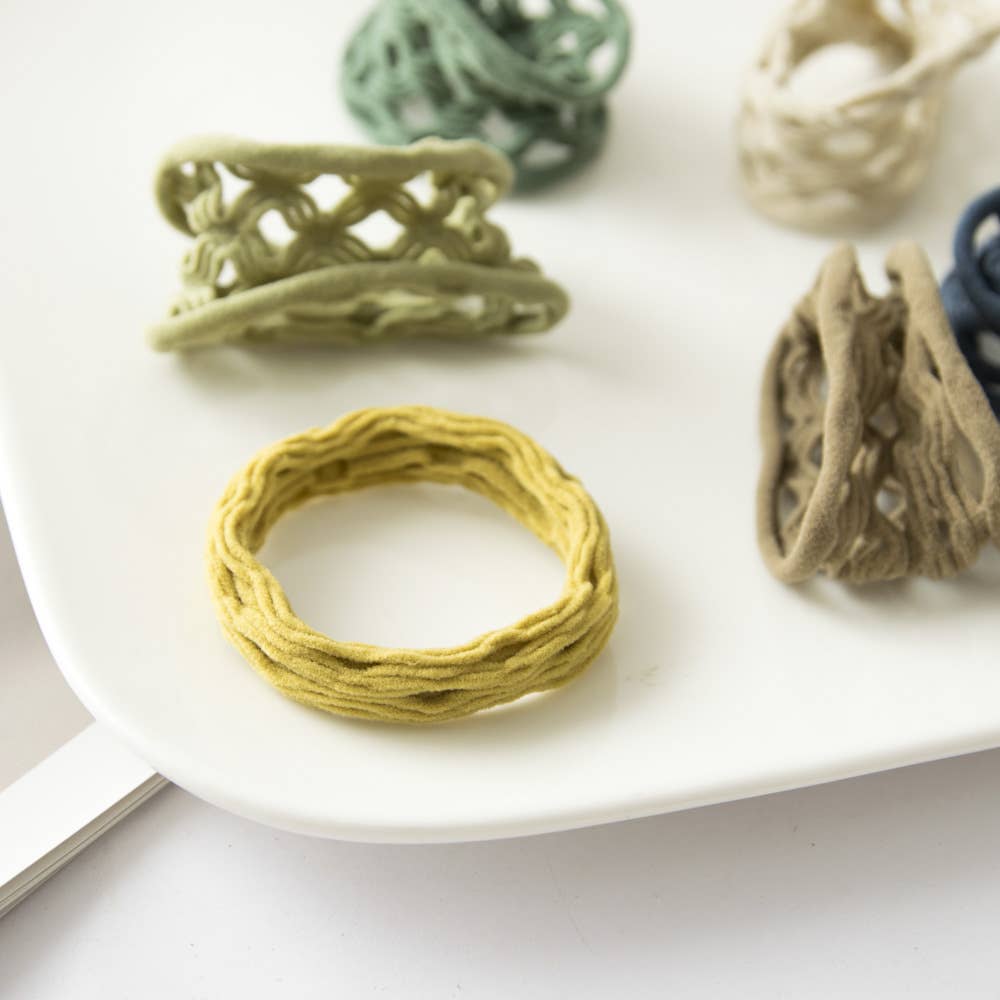 Adorro Seamless Boho Mesh Fisherman Net Hair Ties (Set of 6): Assorted