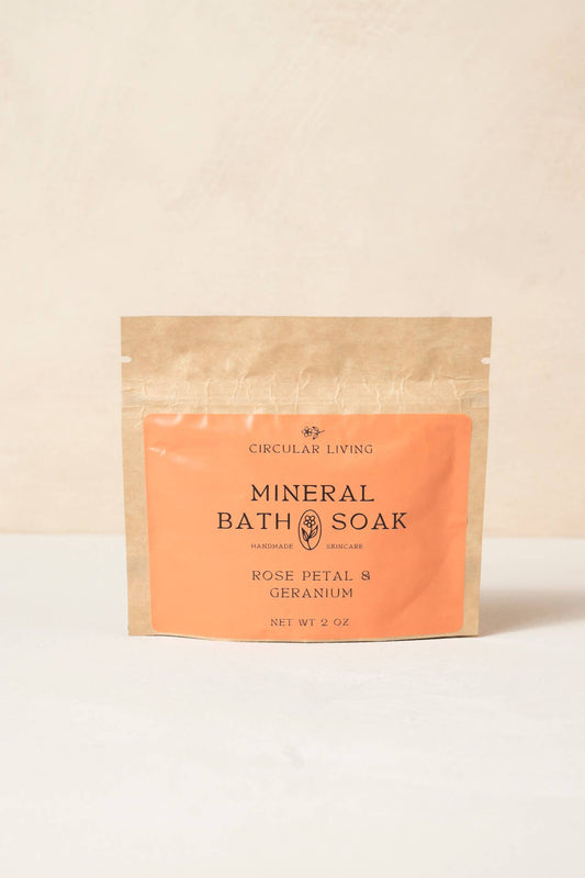 Circular Living Mineral Bath Soak Sachet, Rose Petal & Geranium