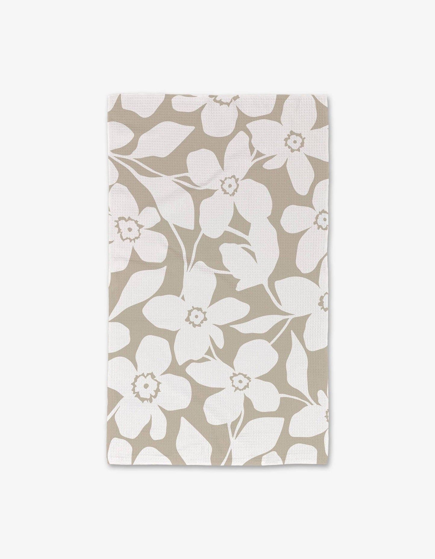 Geometry Luxe Hand Towel: Big Tan Flowers