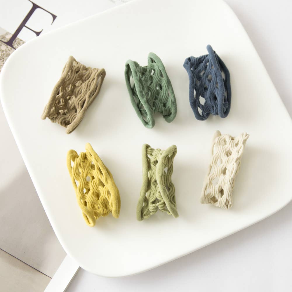 Adorro Seamless Boho Mesh Fisherman Net Hair Ties (Set of 6): Assorted