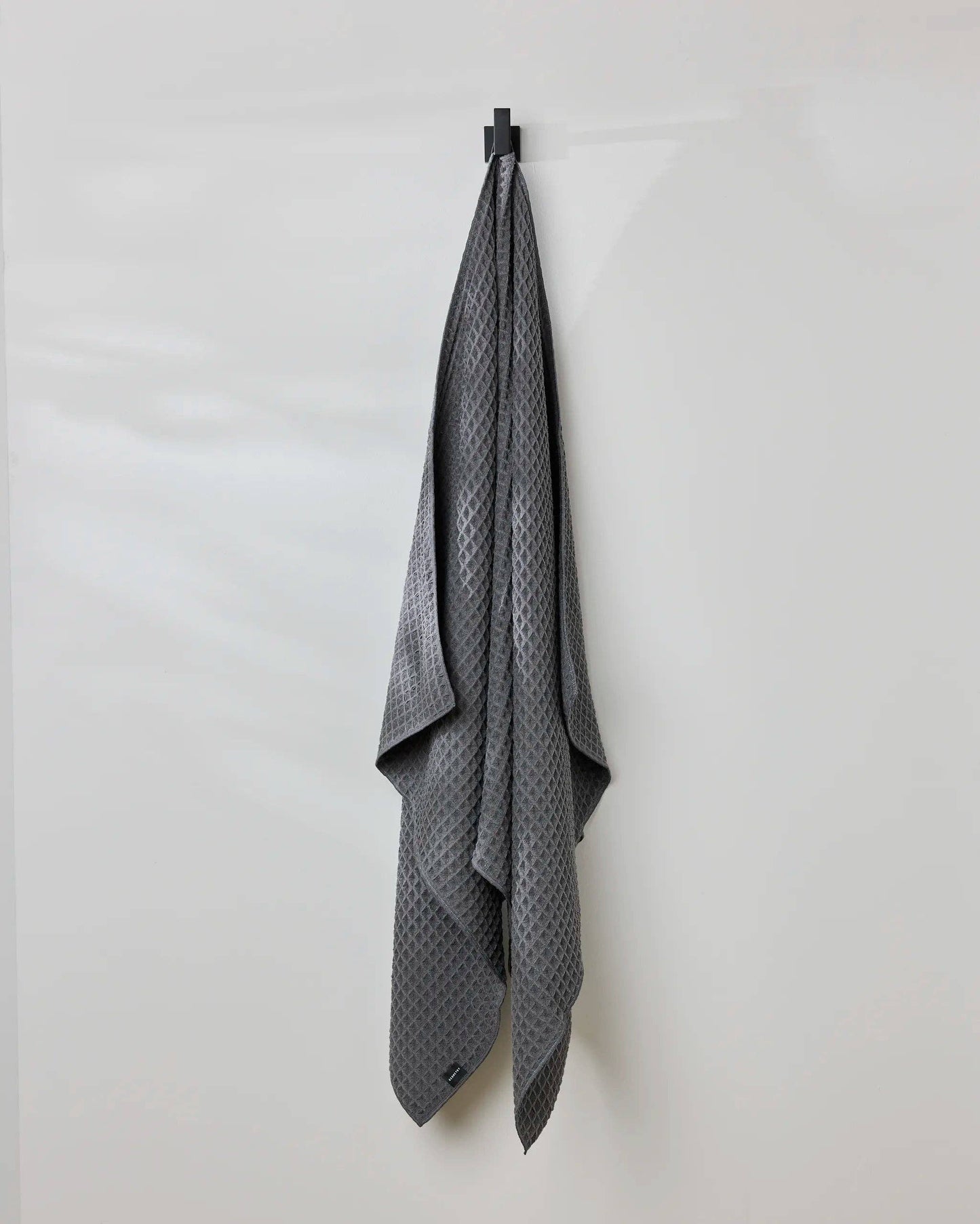 Geometry Charcoal Waffle Bath Towel