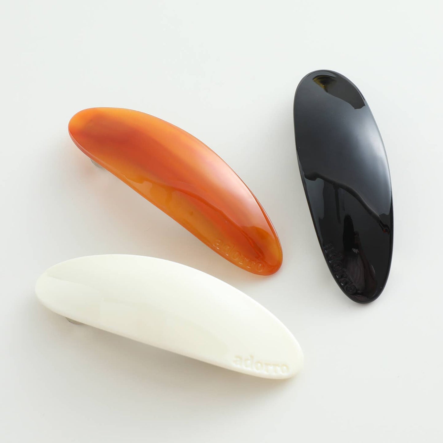 Adorro Charlotte | Classic Curved Thick French Barrette : Assorted