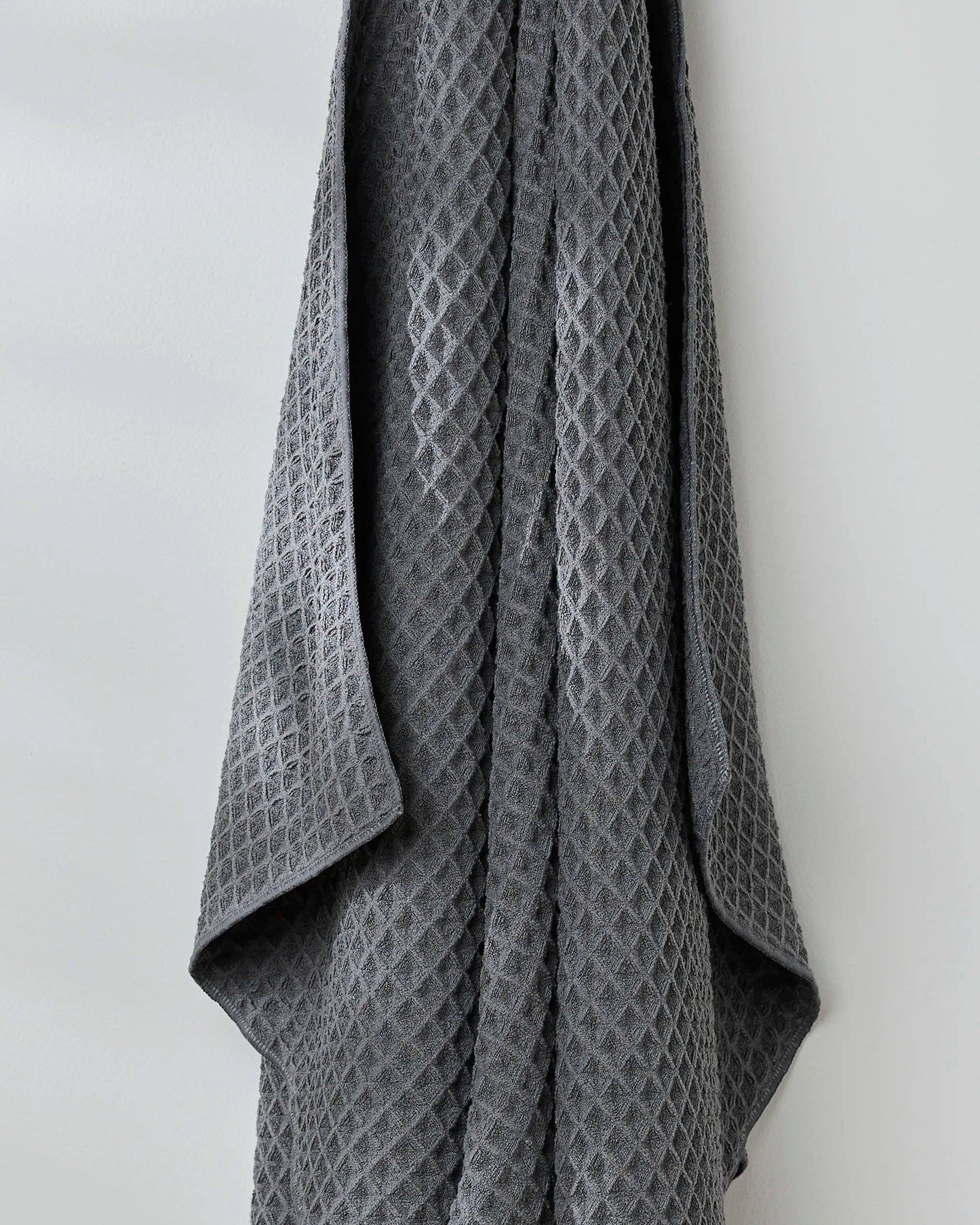 Geometry Charcoal Waffle Bath Towel