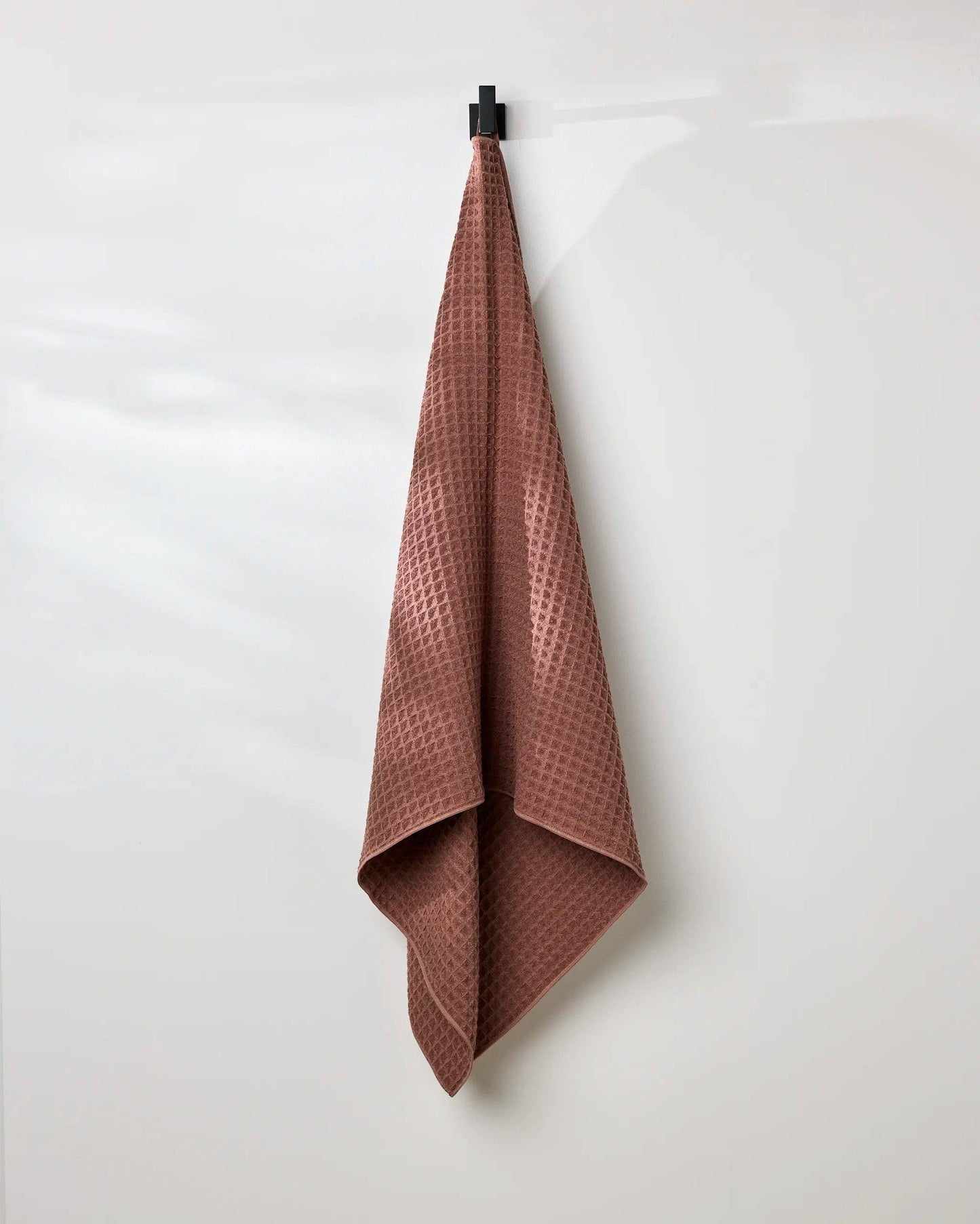 Geometry Dusty Rose Waffle Bath Towel