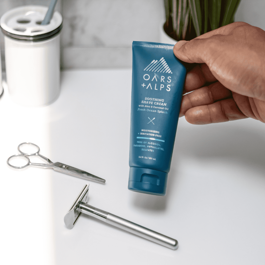 Oars + Alps Soothing Men's Shave Cream, with Vitamin E and Coconut Oil