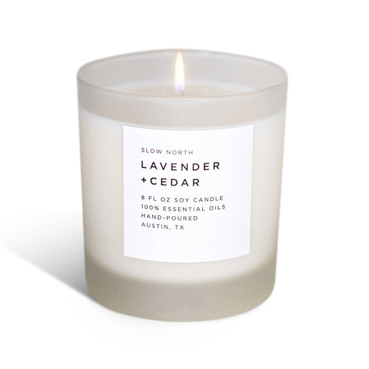 Slow North Lavender + Cedar - Non-Toxic Candle, Essential Oils, Holiday Favorite