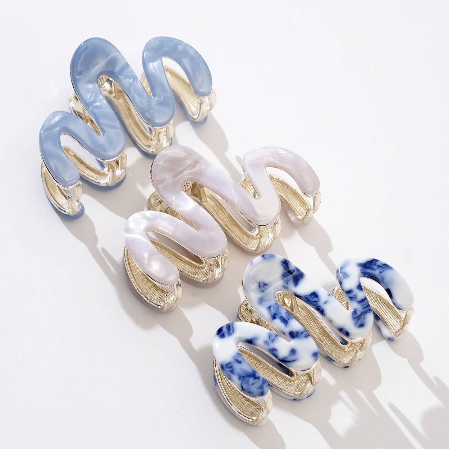 Willow Mini Coastal Squiggle Metal Claw Clip - Mini: Assorted