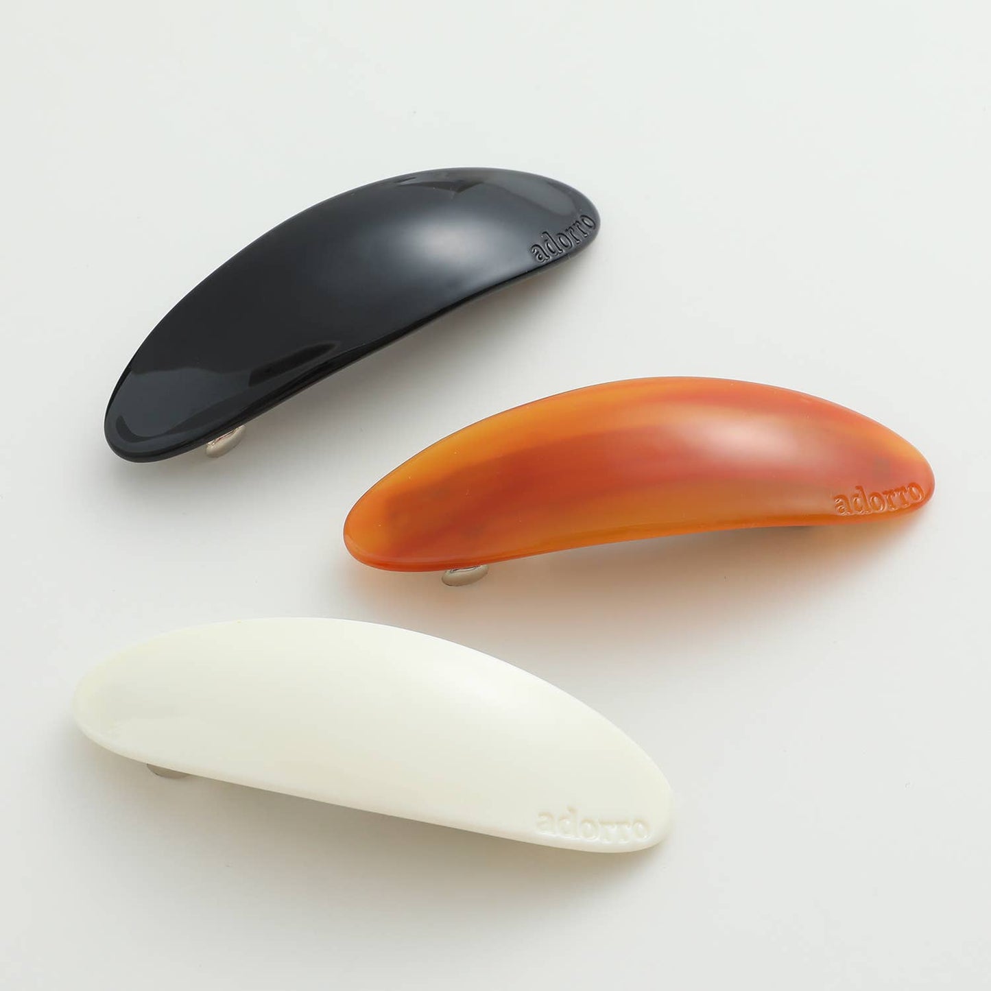 Adorro Charlotte | Classic Curved Thick French Barrette : Assorted