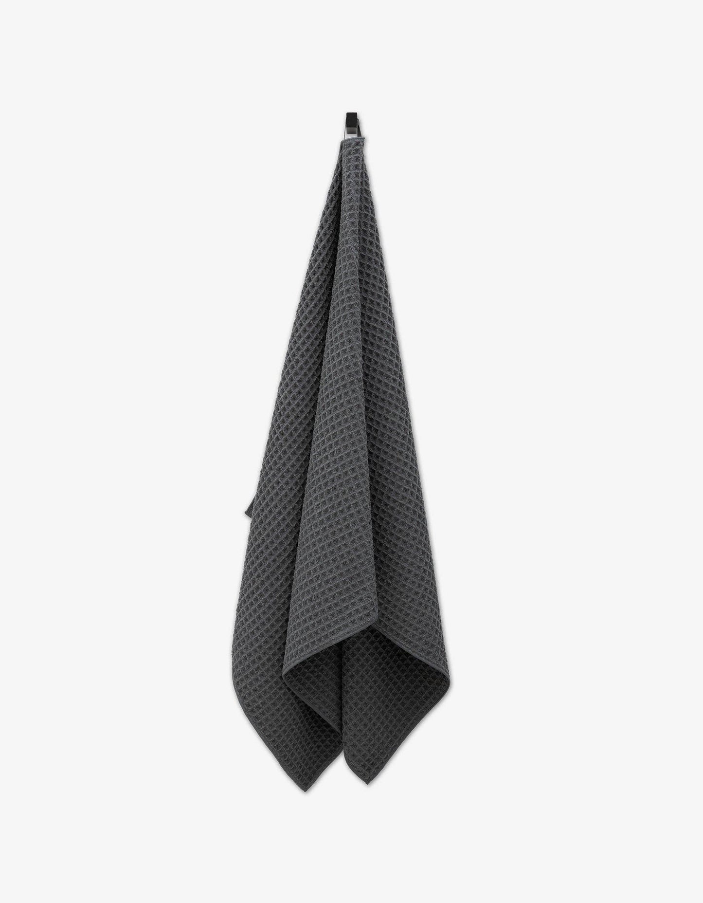 Geometry Charcoal Waffle Bath Towel