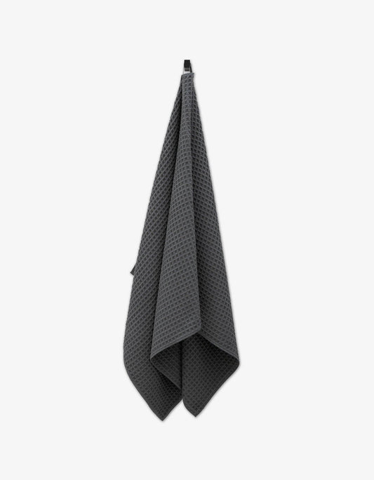 Geometry Charcoal Waffle Bath Towel
