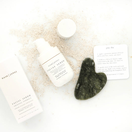 Nash + Jones Seed Facial Serum: Clean Ingredient Face Oil Hydrator: Original Formula with Jade Gua Sha