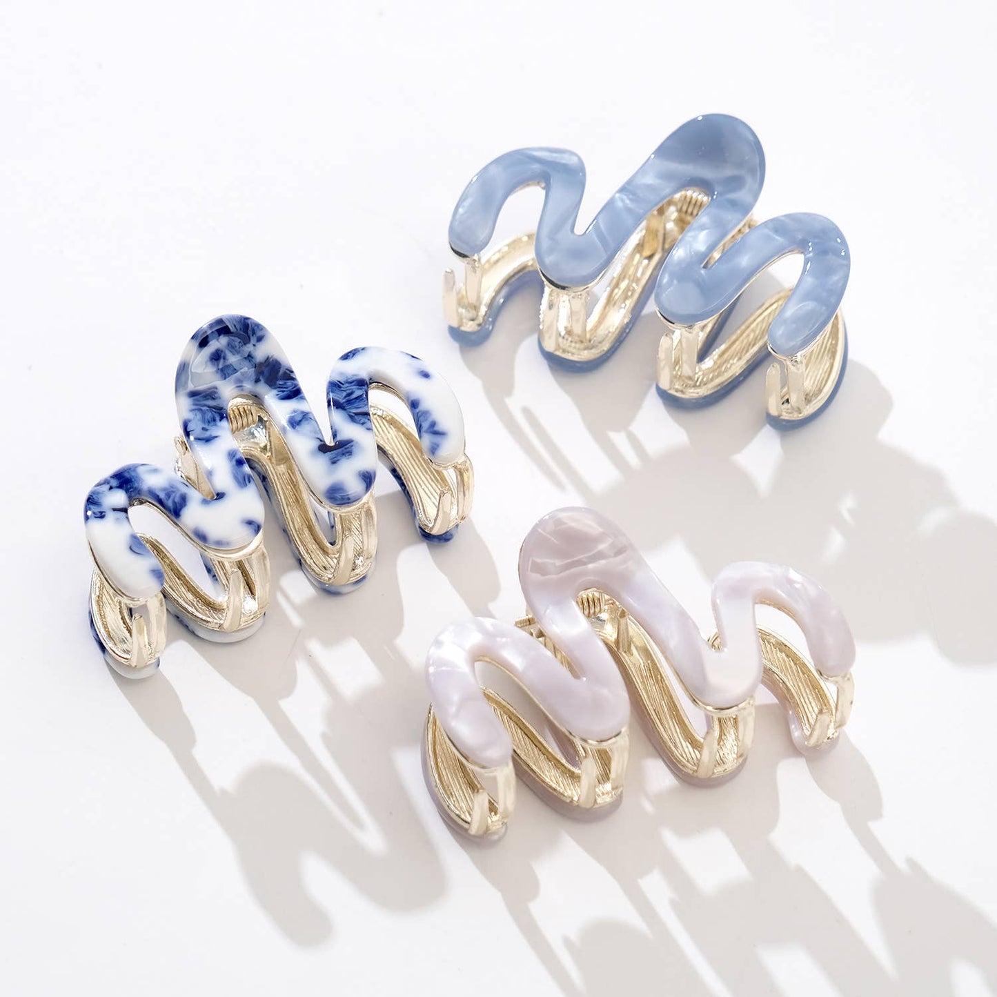Willow Mini Coastal Squiggle Metal Claw Clip - Mini: Assorted
