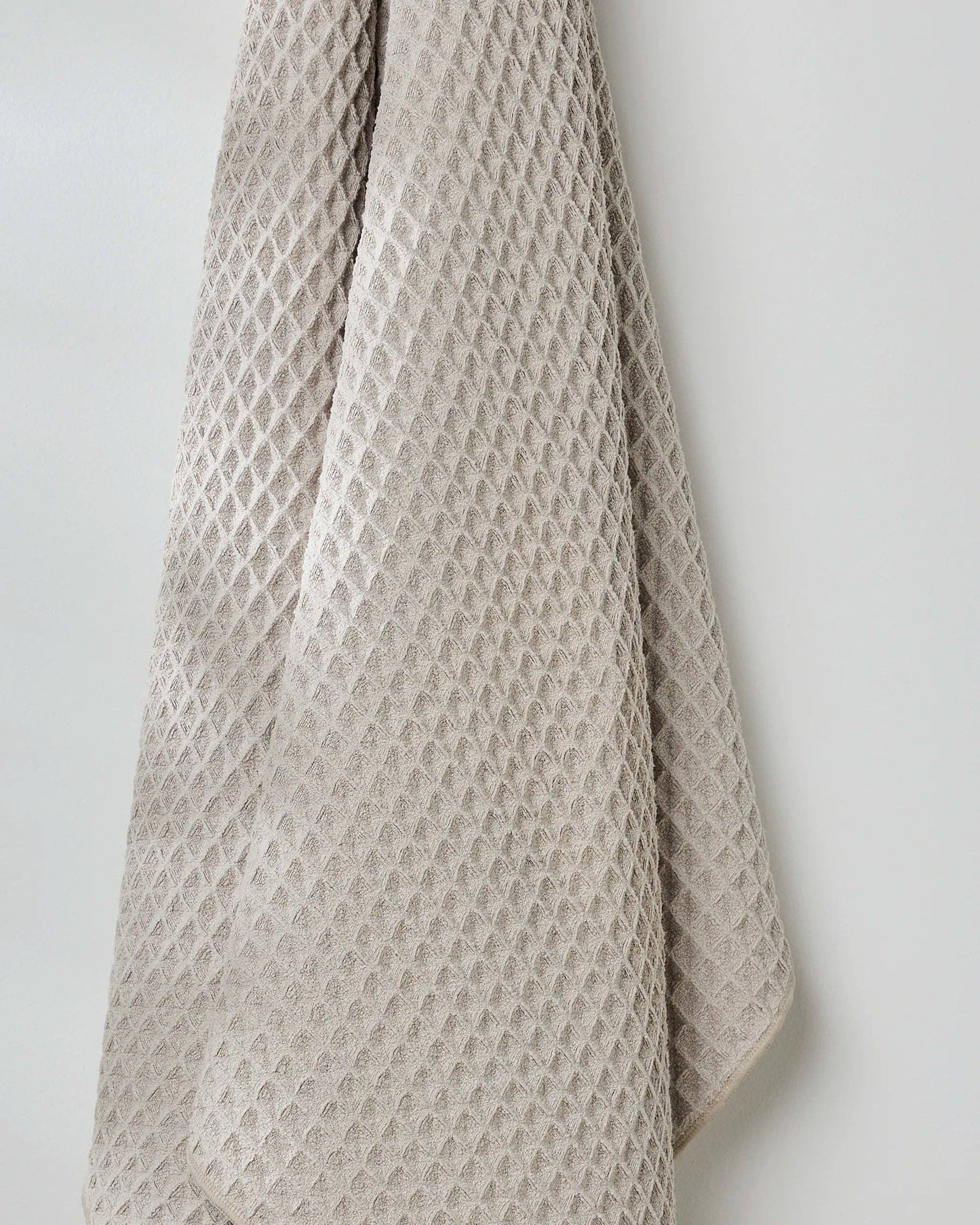 Geometry Taupe Waffle Bath Towel