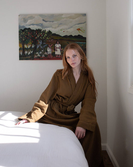 Honest Cotton: Cotton Robe in Cacao / One Size