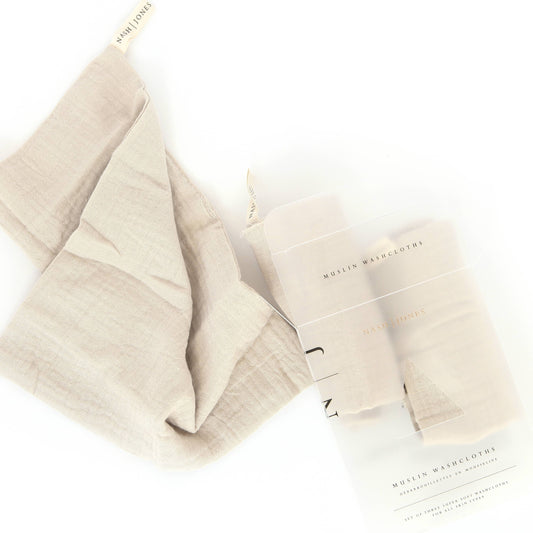Nash + Jones 100% Cotton Muslin Washcloths: Facial washcloths