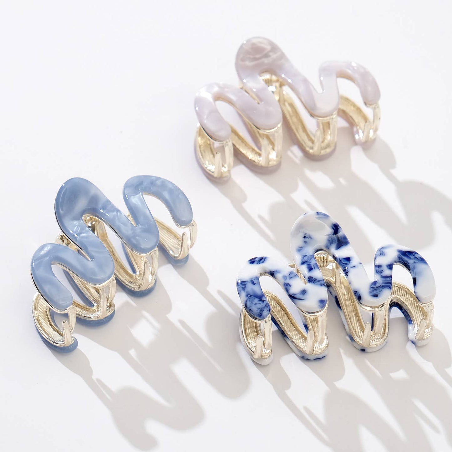 Willow Mini Coastal Squiggle Metal Claw Clip - Mini: Assorted