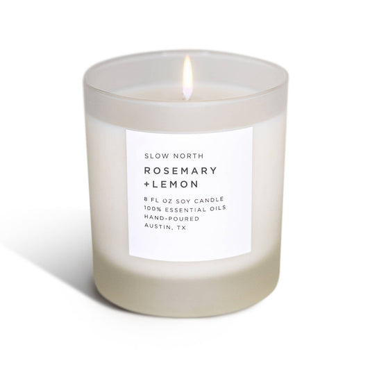 Slow North Rosemary + Lemon - Non-Toxic Candle, Essential Oil