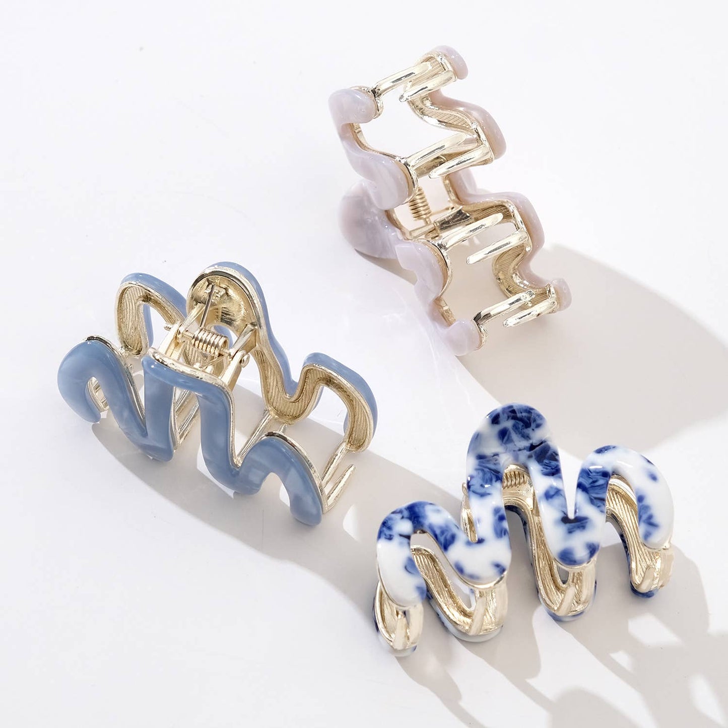 Willow Mini Coastal Squiggle Metal Claw Clip - Mini: Assorted