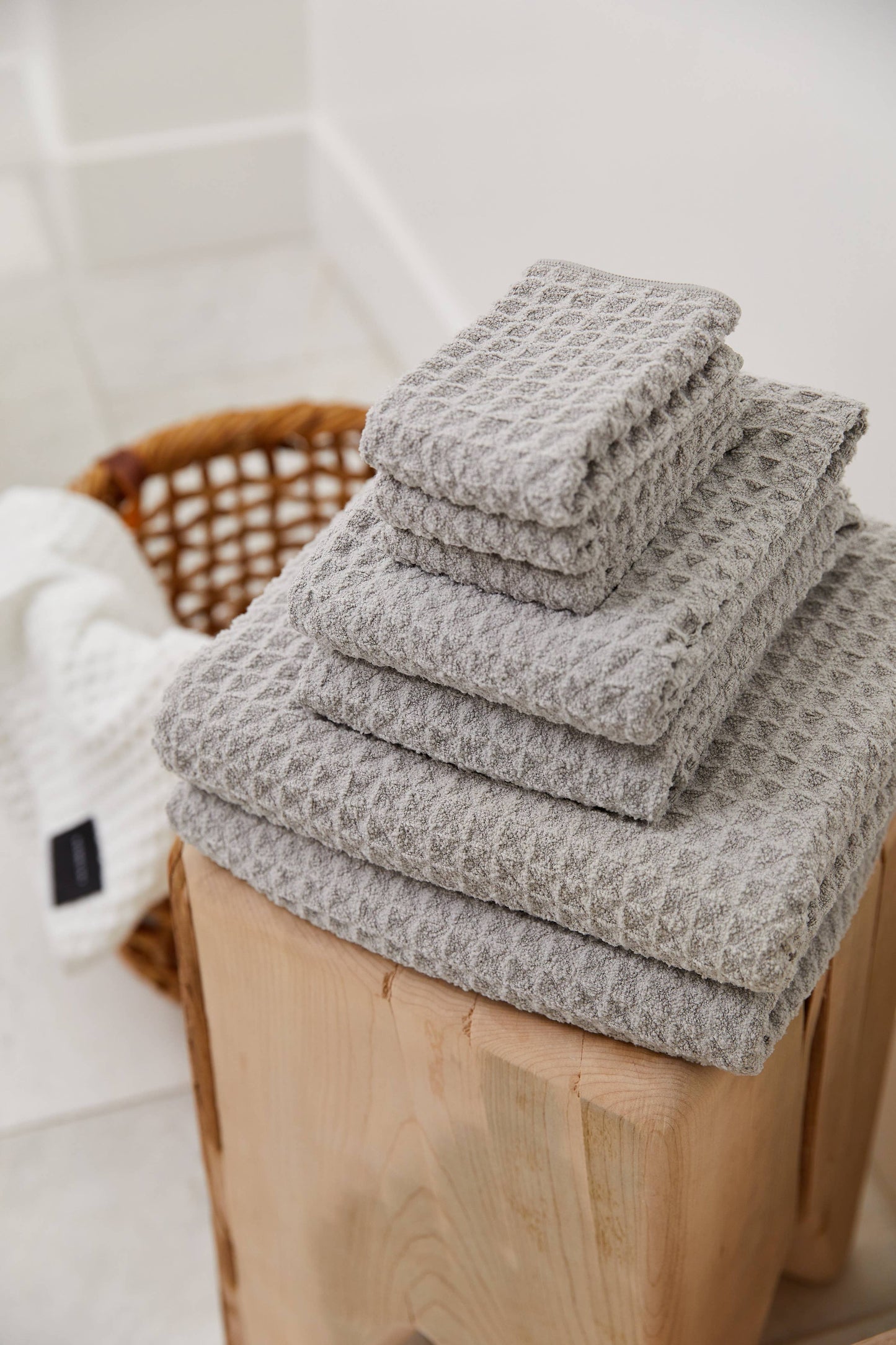 Geometry Stone Waffle Bath Towel