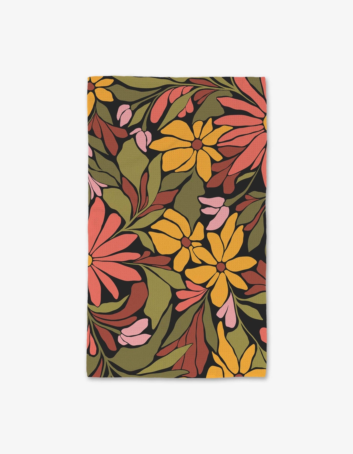 Geometry Blooming Black Luxe Hand Towel